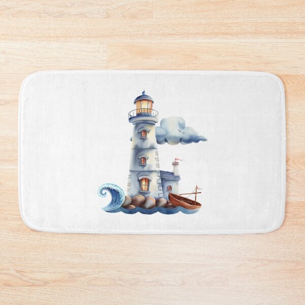 Item preview, Blue watercolor lighthouse designed and sold by 1enchik.