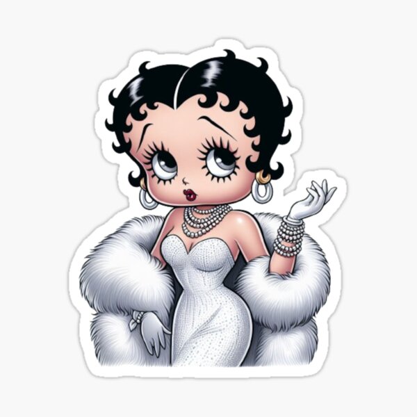 Item preview, Elegant Betty Boop in White Dress designed and sold by LyssasMindArt.