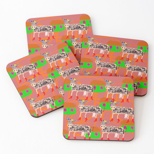 Item preview, Row of cows lost in the village designed and sold by bonnashejve.