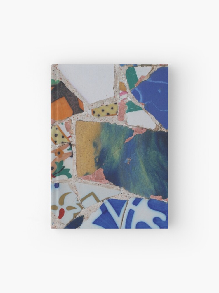 Thumbnail 1 of 3, Journal, Blue and white floral and geometric mosaic pattern. designed and sold by GDRDesign.