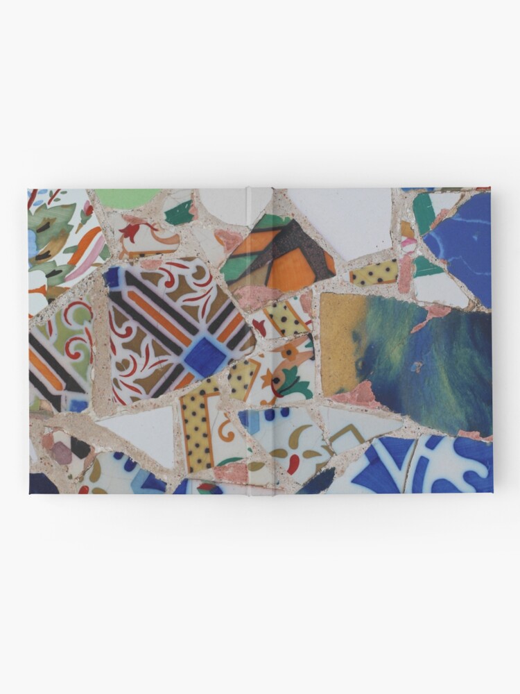 Thumbnail 2 of 3, Journal, Blue and white floral and geometric mosaic pattern. designed and sold by GDRDesign.