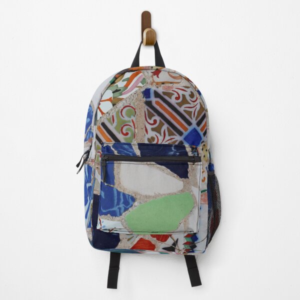 Item preview, Blue and white floral and geometric mosaic pattern. designed and sold by GDRDesign.