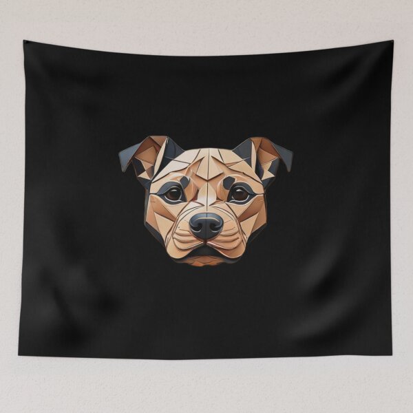 Item preview, Geometric Canine: Minimalist Paper-Cut Staffordshire designed and sold by products4urduke.