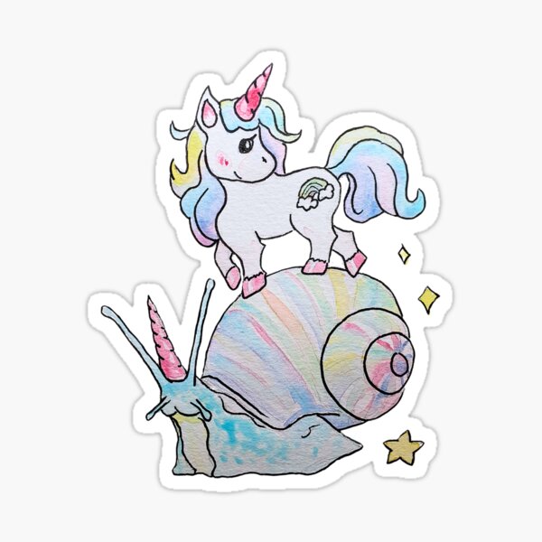 Item preview, Unicorn snail designed and sold by mimberart.