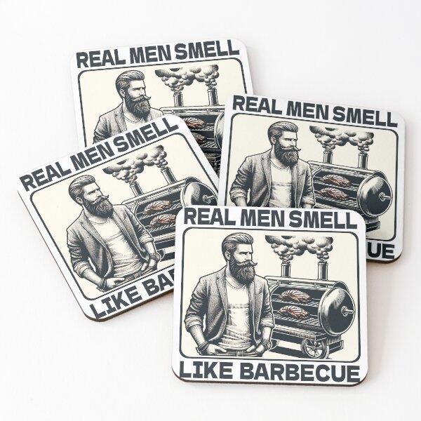 Item preview, Real Men Smell Like Barbecue BBQ Grill Smoker designed and sold by TKsTees.