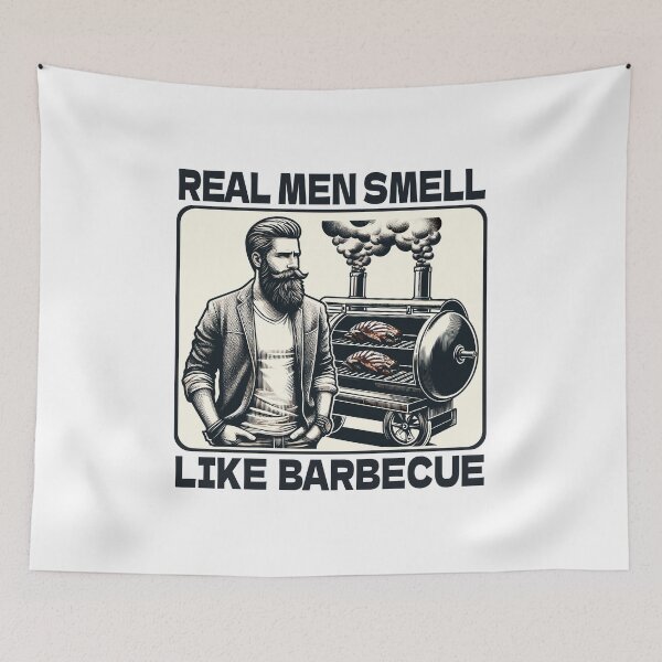 Item preview, Real Men Smell Like Barbecue BBQ Grill Smoker designed and sold by TKsTees.