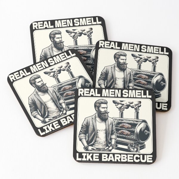 Item preview, Real Men Smell Like Barbecue BBQ Grill Smoker designed and sold by TKsTees.