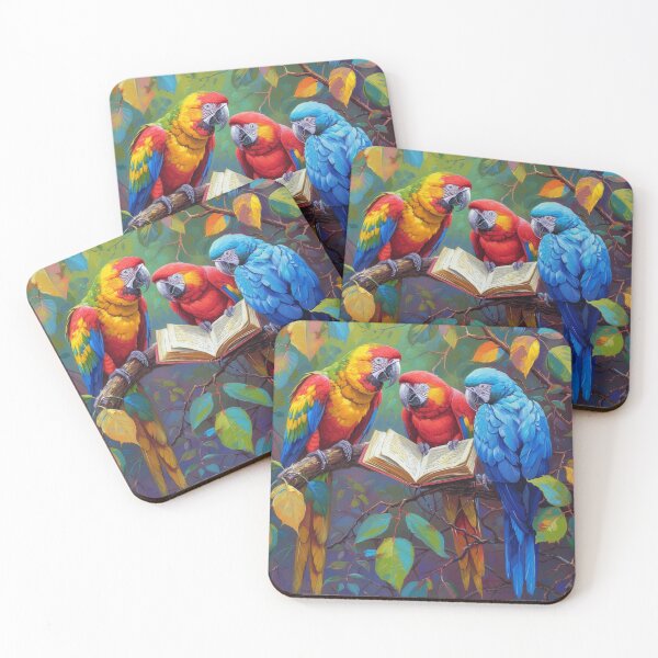 Item preview, 3 Parrots Reading Book Print designed and sold by GrinGalore.