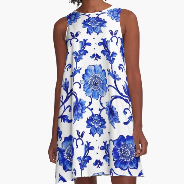 Item preview, Royal Delft Blue Flower Pattern designed and sold by GrinGalore.
