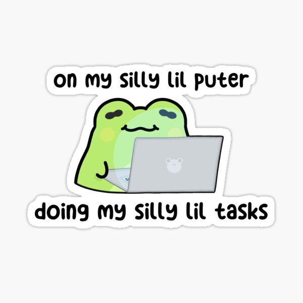 Item preview, Silly Computer Frog designed and sold by Freckled Frog Studio.