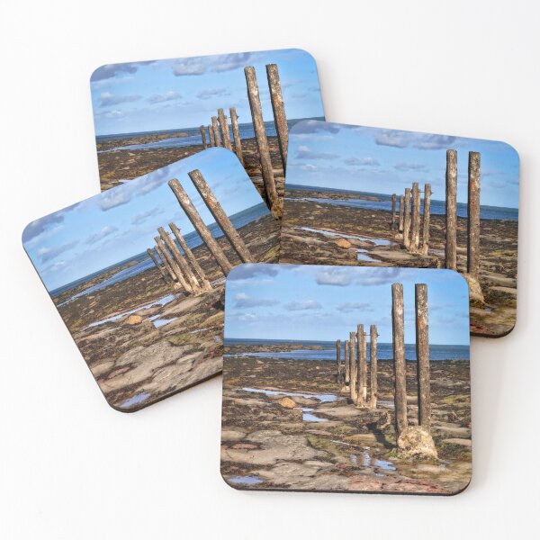 Item preview, Groynes across the rock pools at Whitley Bay designed and sold by RosRidleyPhoto.