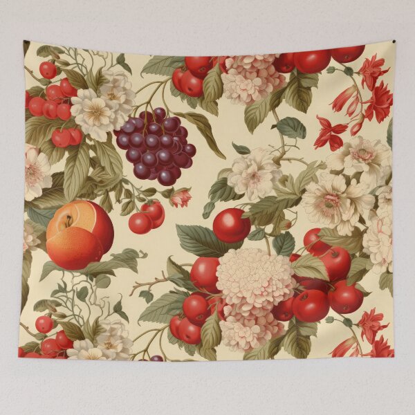 Item preview, Vintage Fruits and Flowers Pattern designed and sold by emarts.