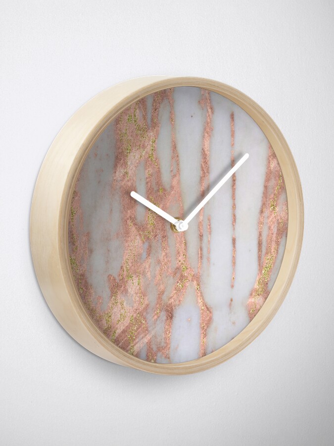 Alternate view of Aprillia - rose gold with golden flecks Clock