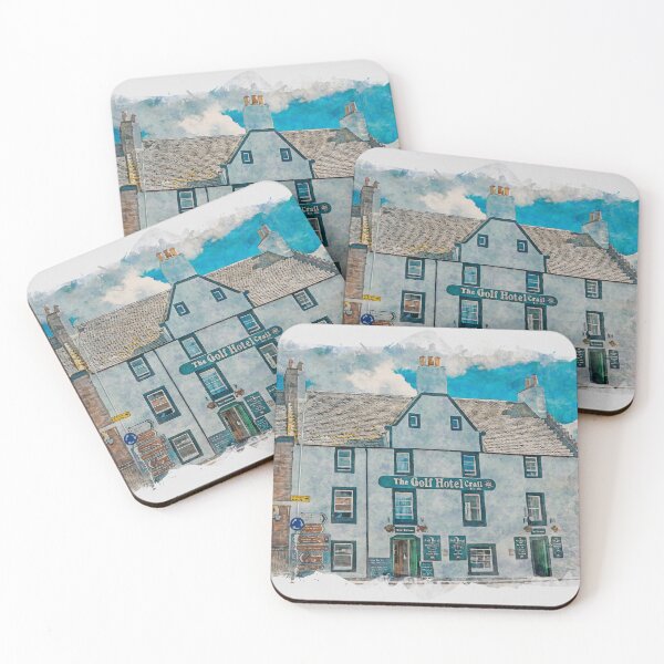 Item preview, Golf Hotel Crail Fife Scotland Watercolour Effect designed and sold by GG WALL ART.