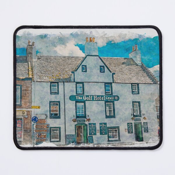 Item preview, Golf Hotel Crail Fife Scotland Watercolour Effect designed and sold by GG WALL ART.