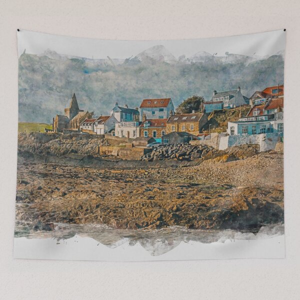Item preview, St Monans In The East Neuk Of Fife Scotland Watercolour Effect designed and sold by GG WALL ART.