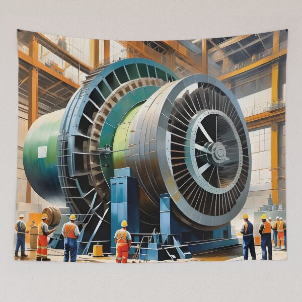 Item preview, Workers around industrial turbine designed and sold by BardamuLF.