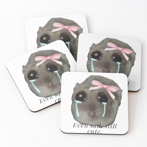 Item preview, coquette sad hamster meme " even sad , still cute . " v2 designed and sold by General-Corner.
