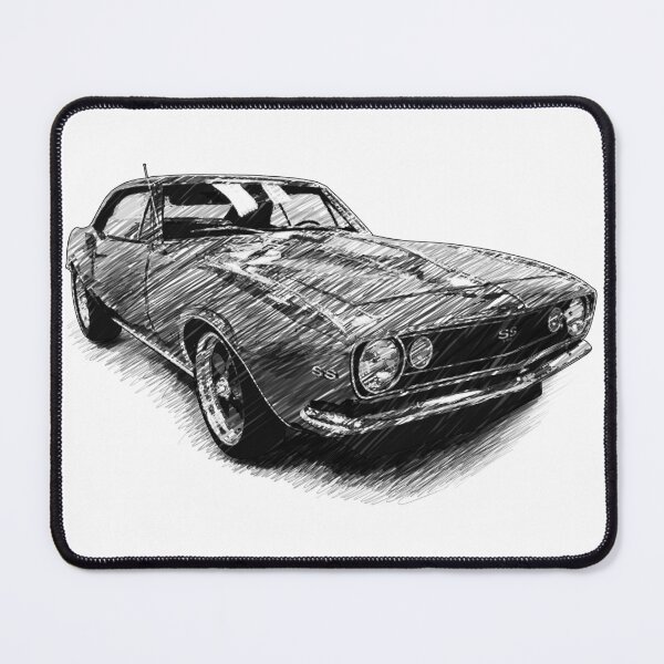 Item preview, Historical Vintage car retro car camaro 1967 sketch ss designed and sold by Szkicerka.
