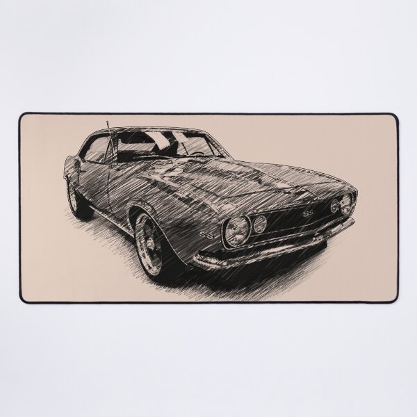 Item preview, Historical Vintage car retro car camaro 1967 sketch ss designed and sold by Szkicerka.