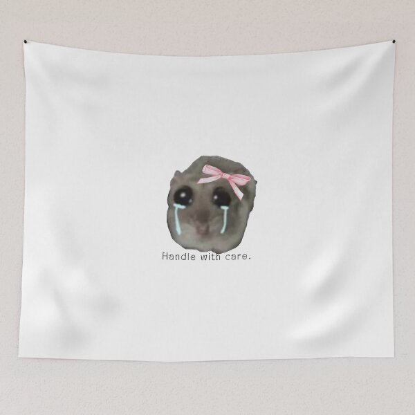 Item preview, coquette sad hamster meme " Handle with care ." designed and sold by General-Corner.