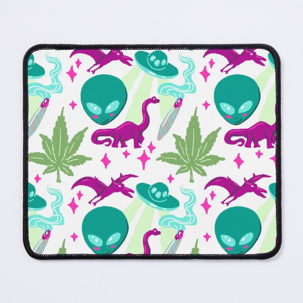 Item preview, Stoner Alien Repeating Pattern designed and sold by Erin-tattoo.