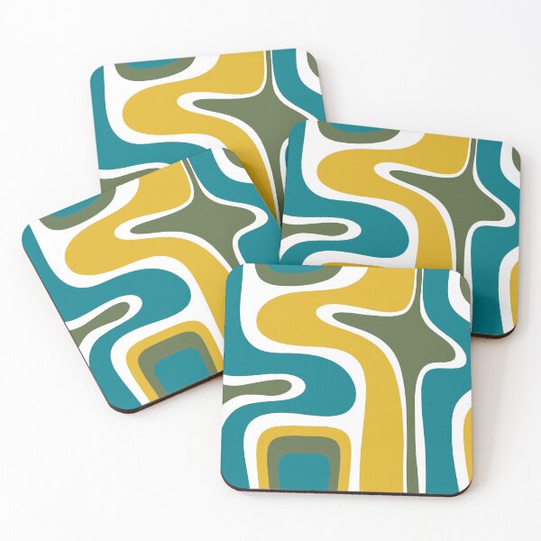 Item preview, Mid Century Modern Copacetic Retro Abstract Mustard Olive Teal designed and sold by kierkegaard.