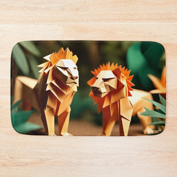 Item preview, Origami Art - Monarch of the Jungle: A Majestic Lion Roaming its Verdant Kingdom designed and sold by ArtfulFolds.