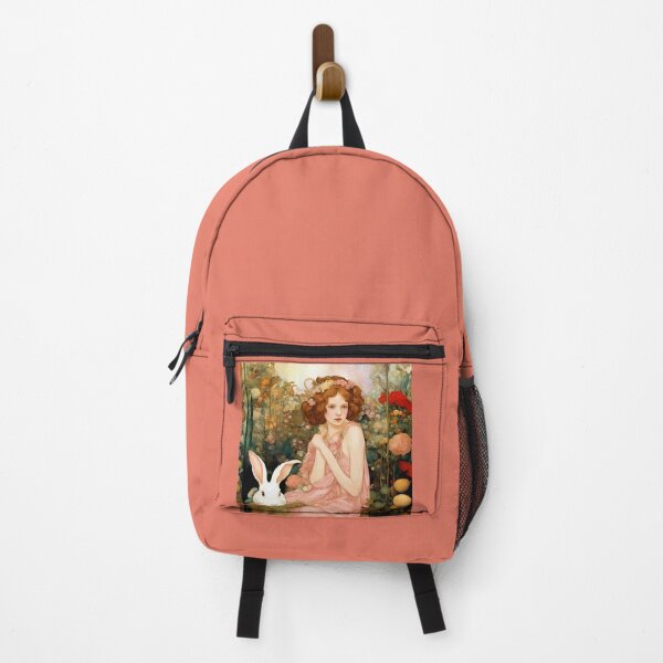 Item preview, Beautiful girl in pink dress with bunny among garden plants. designed and sold by Natalia-Vlad.