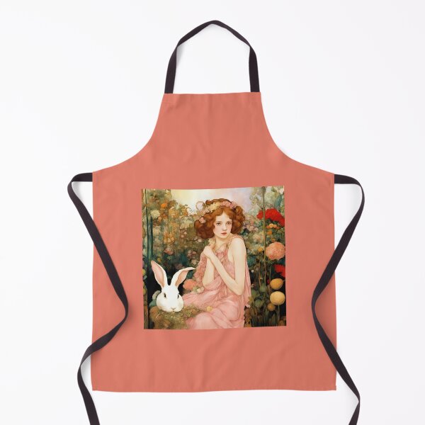 Item preview, Beautiful girl in pink dress with bunny among garden plants. designed and sold by Natalia-Vlad.