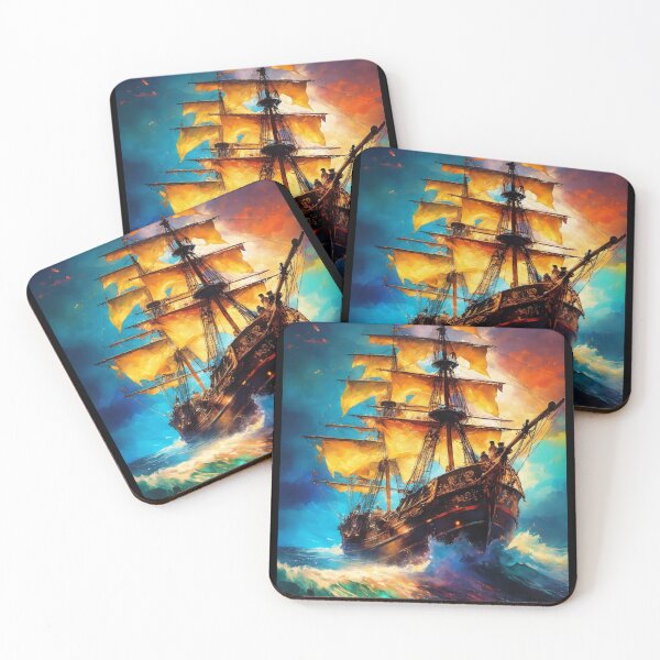 Item preview, Seascape pirate ship on the high seas designed and sold by OURBYPRODUCTS.
