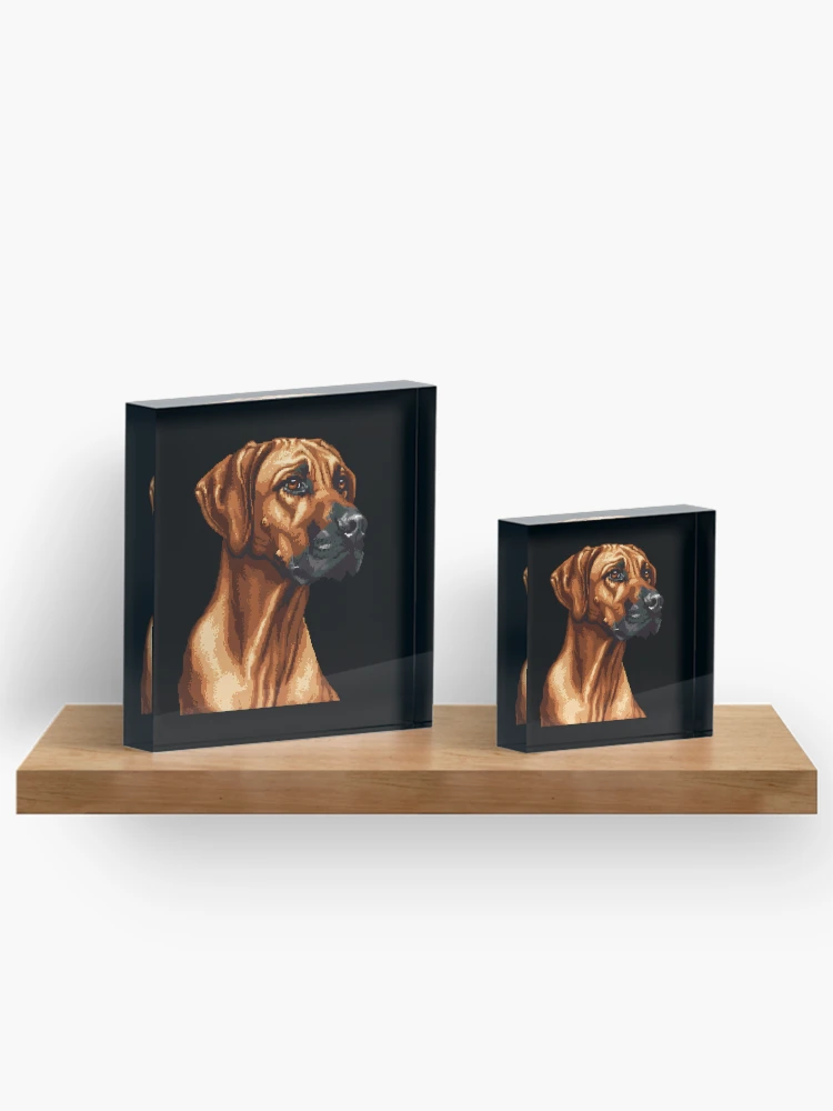 Thumbnail 3 of 5, Acrylic Block, Pixel Rhodesian Ridgeback designed and sold by CUTEDOGGIEZ.