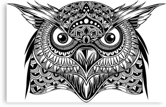 Download "Zentangle Owl Design" Canvas Prints by PaulC71 | Redbubble
