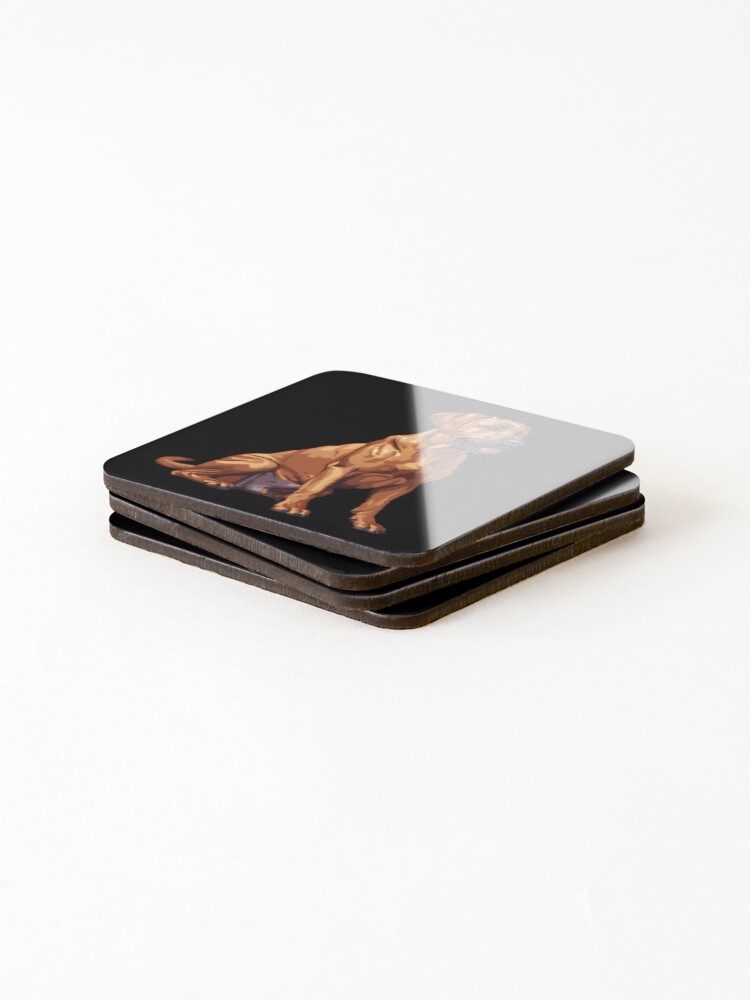 Thumbnail 4 of 5, Coasters (Set of 4), Pixel Portrait Rhodesian Ridgeback designed and sold by CUTEDOGGIEZ.