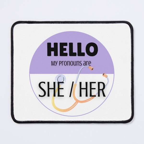 Item preview, Pronoun Badge for Healthcare Professionals | SHE/HER Purple designed and sold by TheFamilyVan.