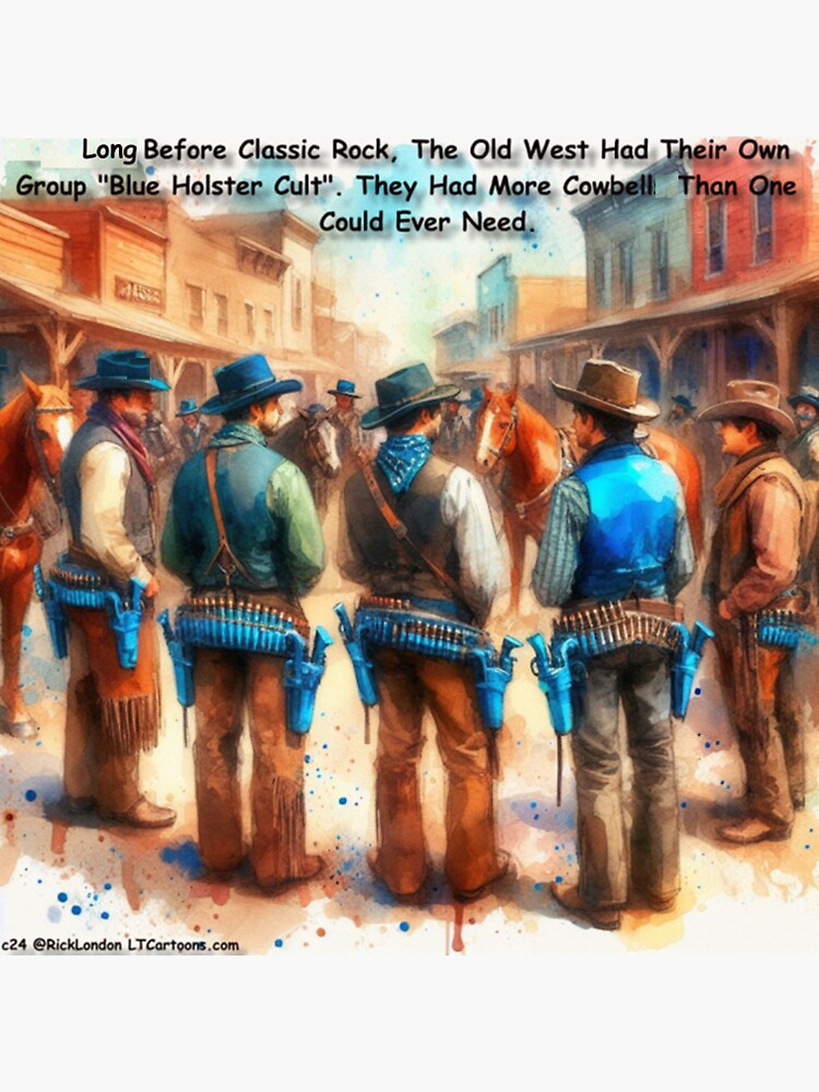 Thumbnail 3 of 3, Sticker, Blue Holster Cult Of The Old West designed and sold by ltcartoons.