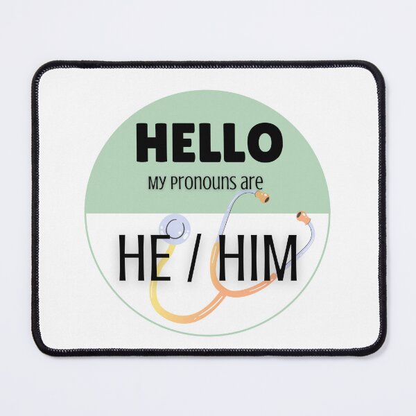 Item preview, Pronoun Badge for Healthcare Professionals | HE/HIM Green designed and sold by TheFamilyVan.