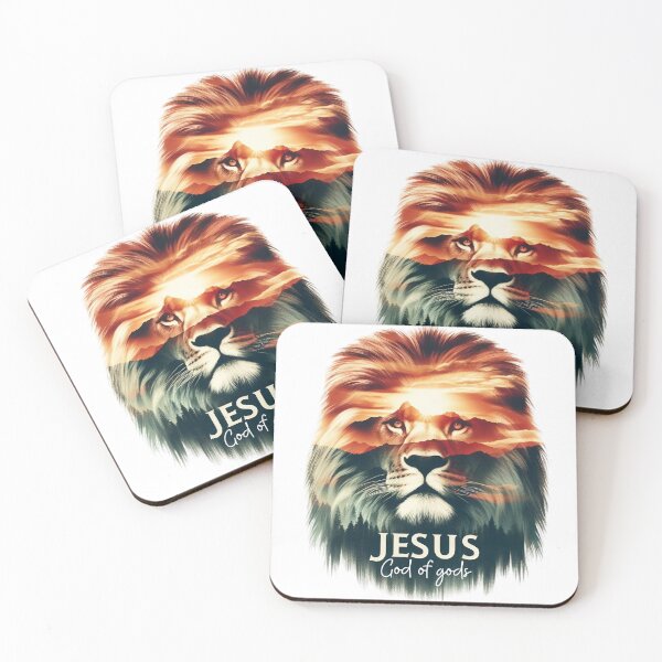 Item preview, Jesus, God of gods, Lion Head Multiple Exposure of Sunshine over Mountain  designed and sold by Faithloveshop.