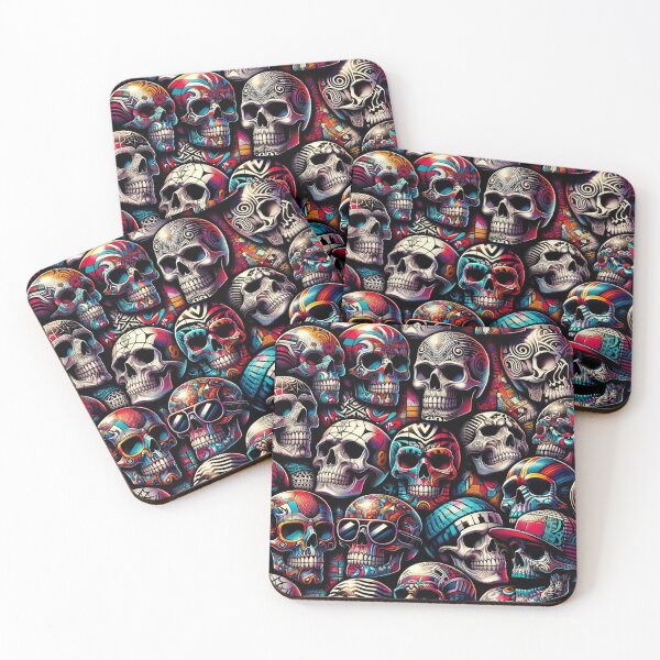 Item preview, Graffiti Skulls Pattern Print designed and sold by PinUpPizzazz.