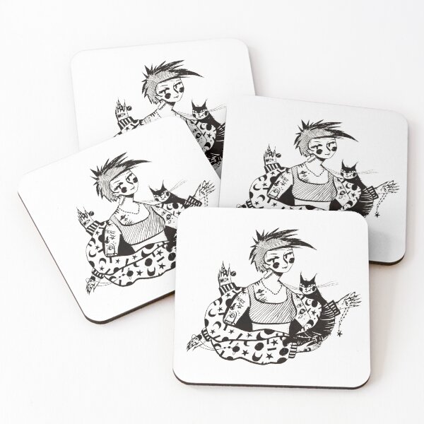 Item preview, Chica punk rock con gato designed and sold by iulimade art.
