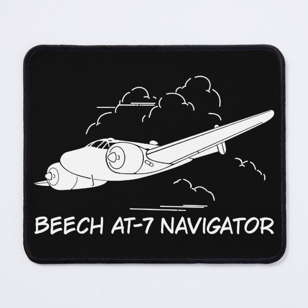Item preview, Beech AT-7 Navigator American WW2 Plane Flying Clouds Silhouette designed and sold by MilitaryMart.