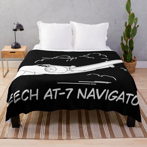Item preview, Beech AT-7 Navigator American WW2 Plane Flying Clouds Silhouette designed and sold by MilitaryMart.