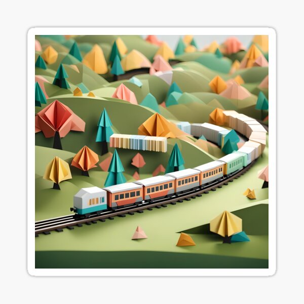 Item preview, Origami Art - Journey Through the Countryside: A Train's Tale designed and sold by ArtfulFolds.