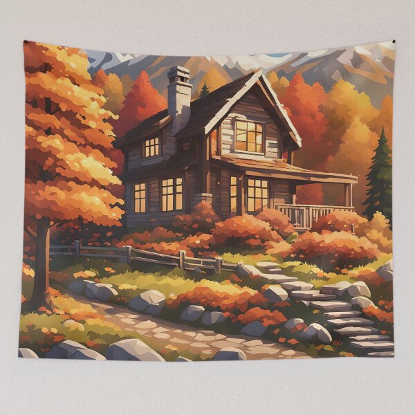 Item preview, Funky Fall Cabin designed and sold by VeiledVision.