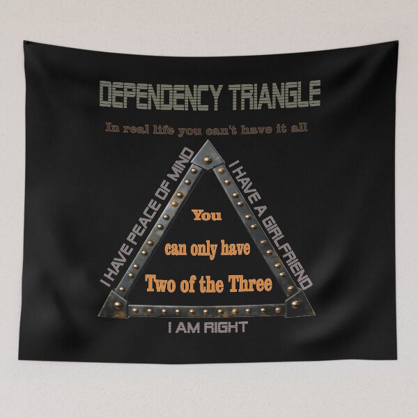 Item preview, Dependency Triangle - sarcastic life hack  designed and sold by TomVtX.