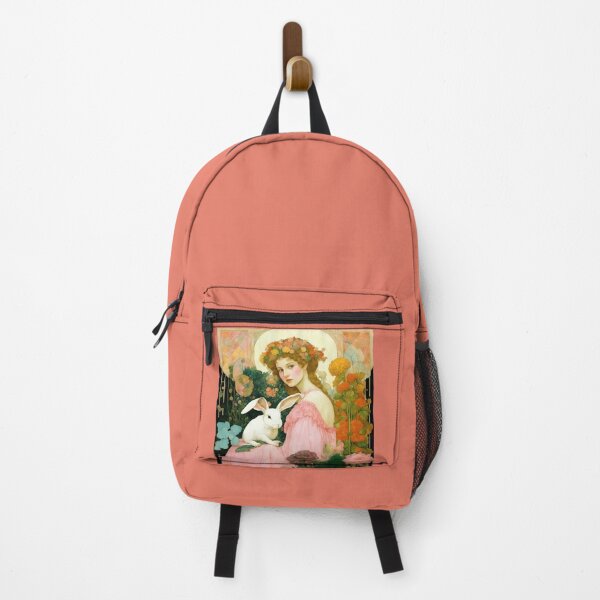 Item preview, Beautiful girl in pink dress with bunny among garden plants. designed and sold by Natalia-Vlad.