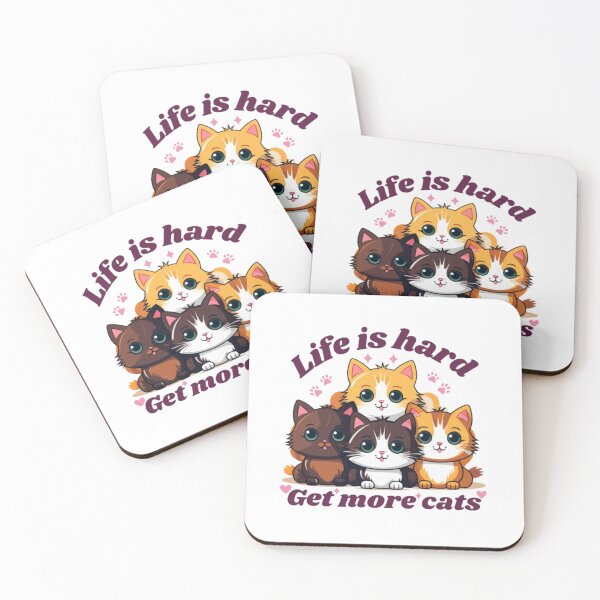 Item preview, Life is Hard Get More Cats designed and sold by printmala.