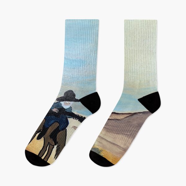 Item preview, Cowboy Plays Guitar on Horse in Desert designed and sold by MudmanExpress.