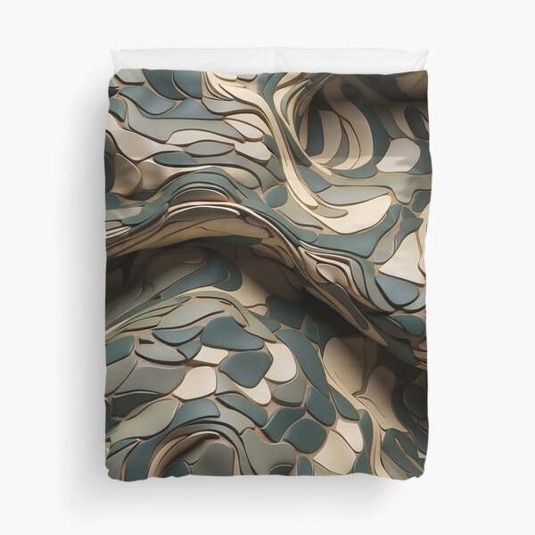 Item preview, Fluid Elegance Wavy Camo Pattern in Earthy Tones designed and sold by ArtComixHaven.