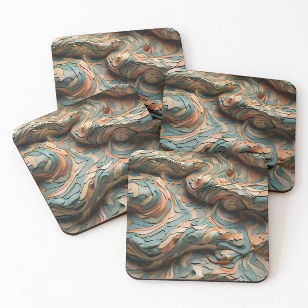 Item preview, Sculpted Terrain Abstract Topography in Warm Hues designed and sold by ArtComixHaven.